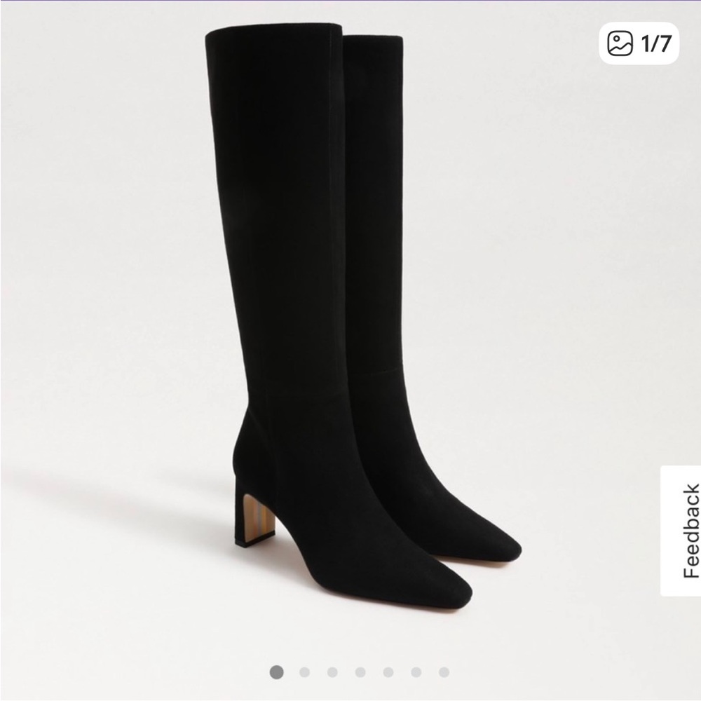 Sam Edelman Sylvia Black Suede Heeled Boots